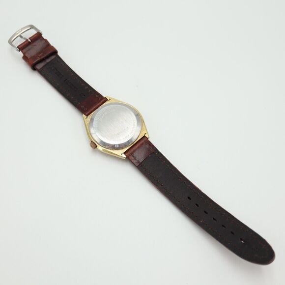 Vintage Hamilton Men Day Date Watch 37mm Gold Pin Stripe 14k Plated 707004 WORKS - Picture 14 of 16